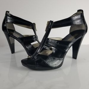 Michael Kors Berkley Heels Black Strappy Patent Leather